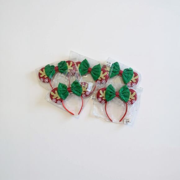 Unique Vintage Christmas Sequins Minnie Mouse Ears Headband Lot of 5 Brand New! - Picture 2 of 4